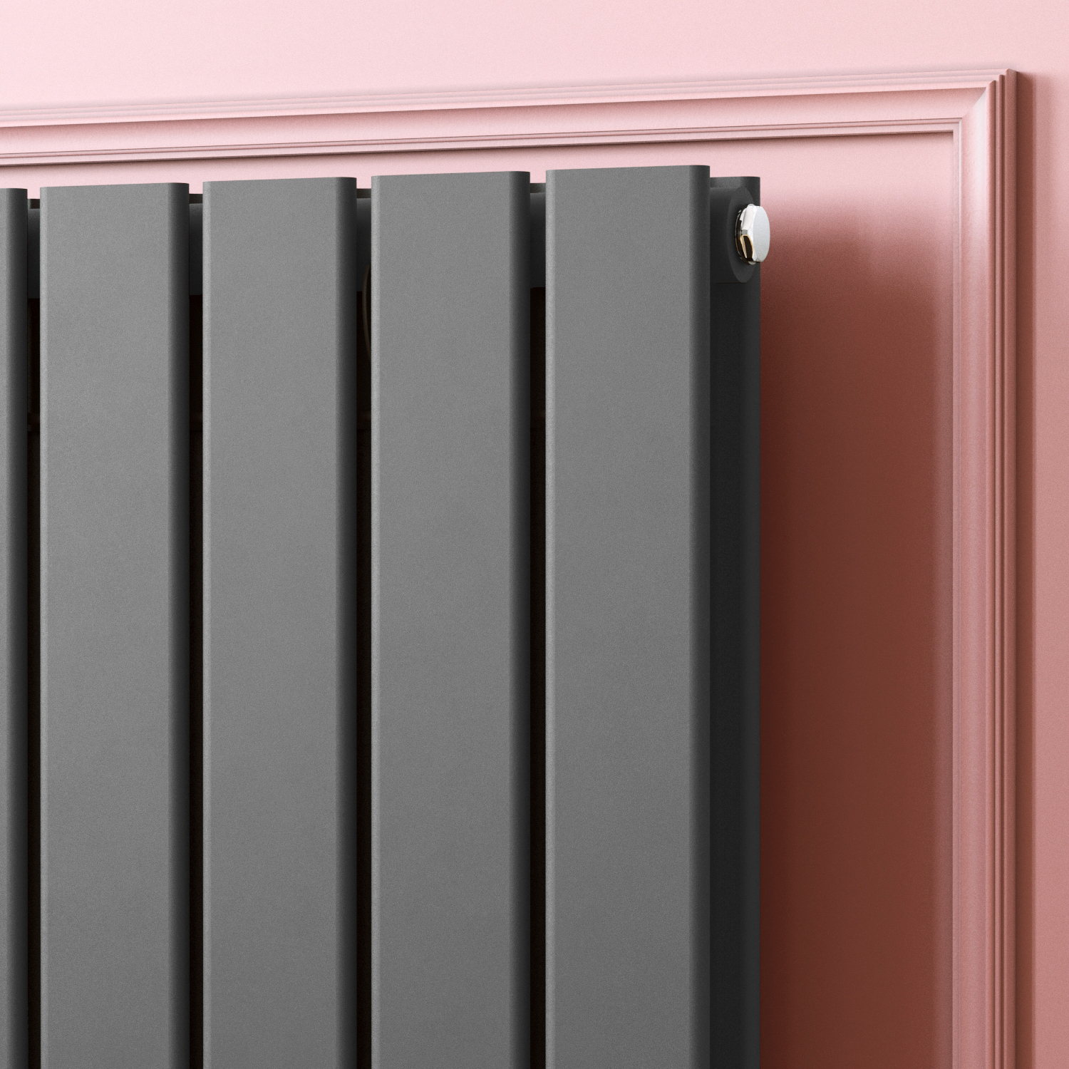 Anthracite Vertical Designer Radiator Double Flat